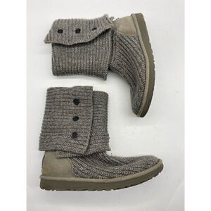 UGG Cardy Grey Sweater Boots Women’s Size 8 Cardy Gray Rolled Cuffed Knit Boots